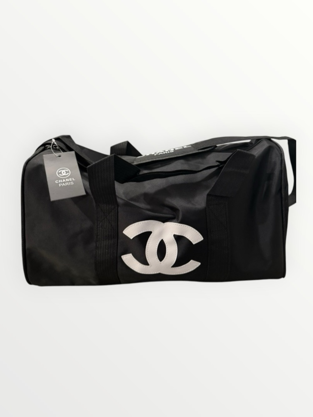 NWOT XL Source Unknown Black and White Duffel Bag with Signature CC